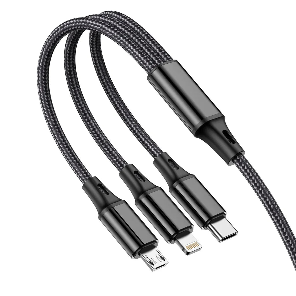 ASPOR AC-23 3IN1 1M 3A DATA CABLE U+C+IP ASPOR AC-23 3IN1 1M 3A DATA CABLE U+C+IP